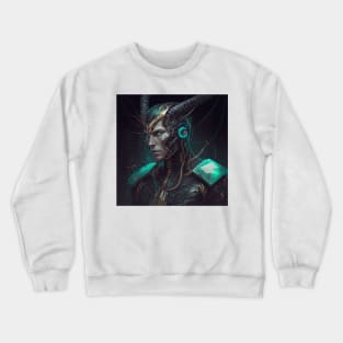 Cybernetic Cyborg Inspired Loki, Midjourney AI Crewneck Sweatshirt
